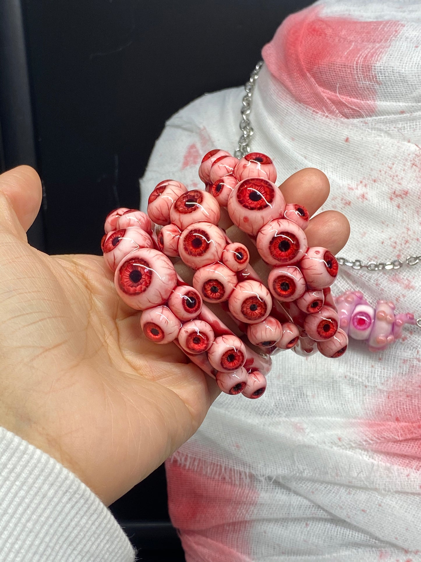 Crimson Choir of Eyes Bracelet