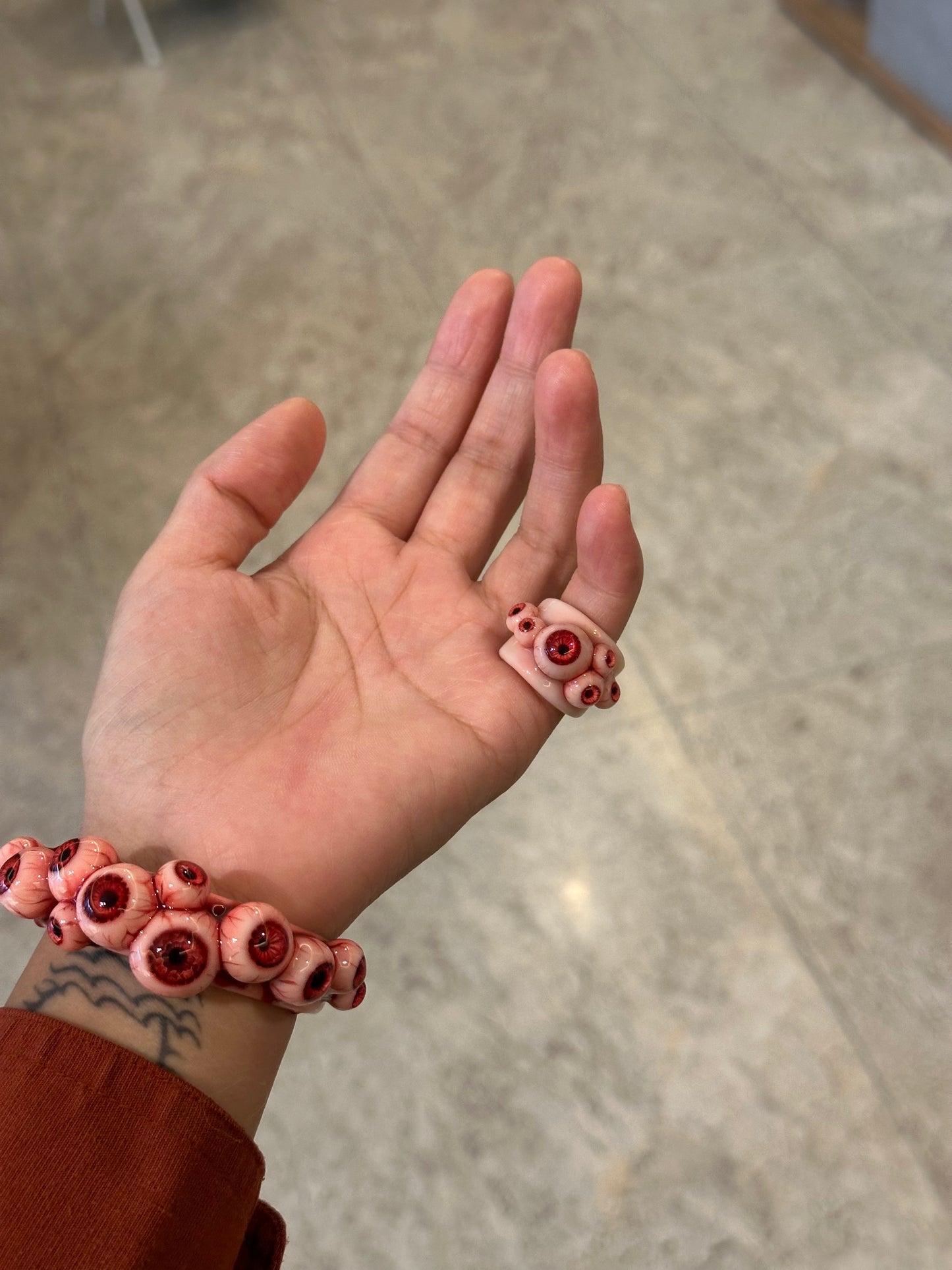 Crimson Choir of Eyes Bracelet