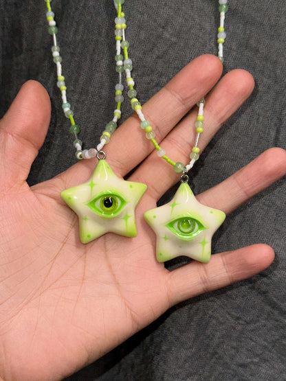 Lime Star Eye Necklace Collection