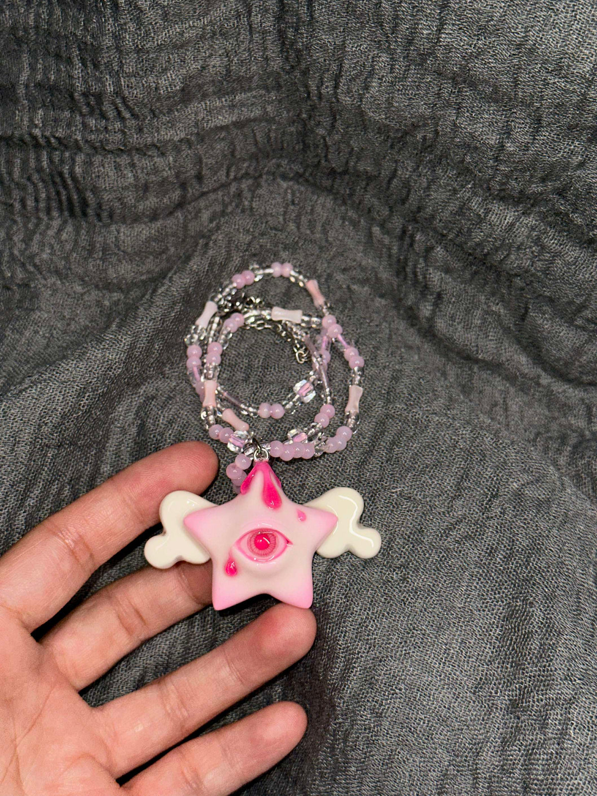 Rose Pink Star Eye Ascension Necklace