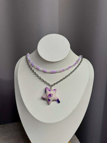 Violet Tipped Star Eye Necklace