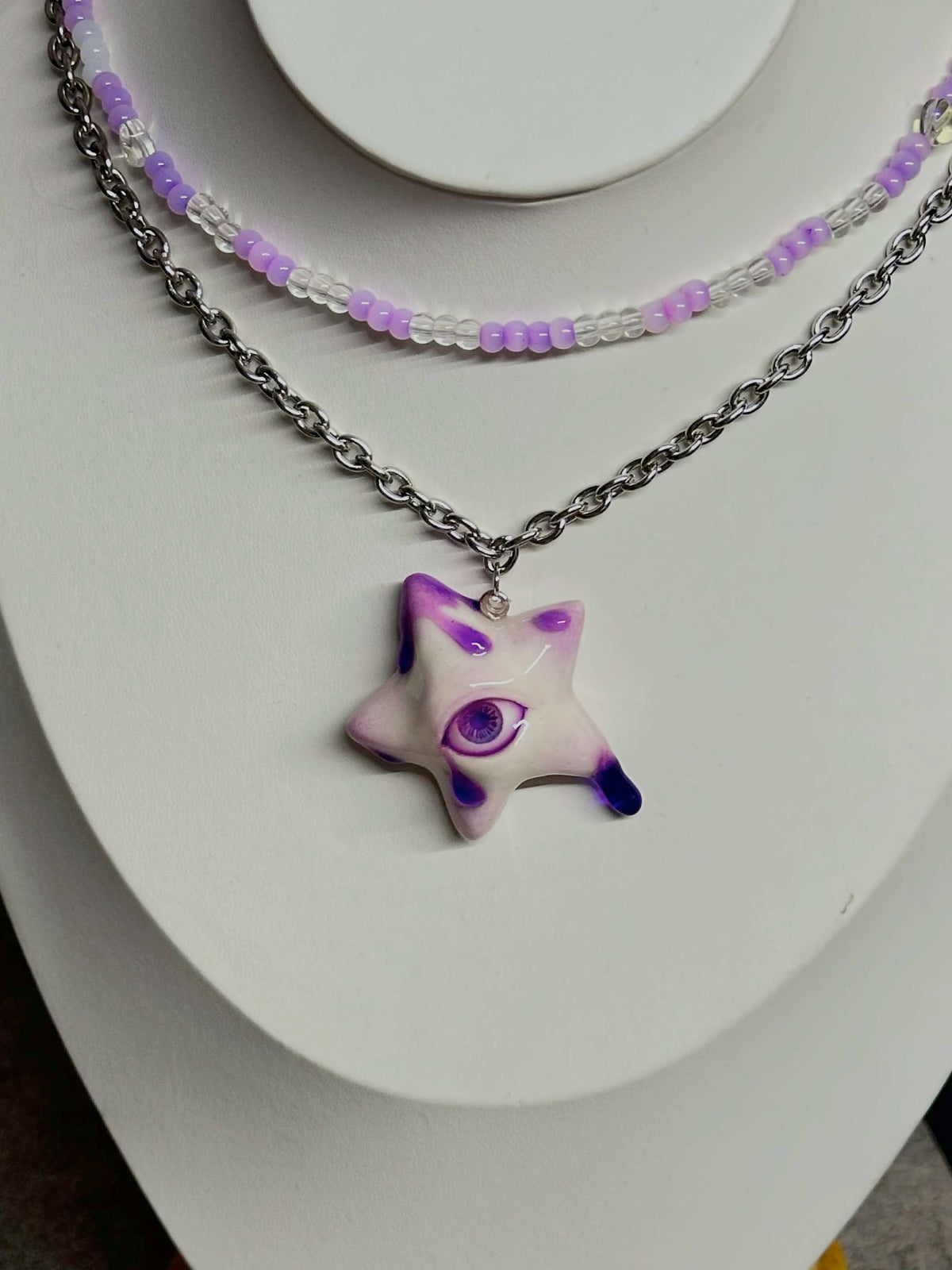 Violet Tipped Star Eye Necklace