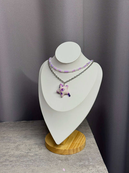 Violet Tipped Star Eye Necklace