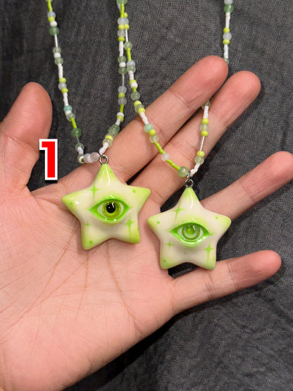 Lime Star Eye Necklace Collection