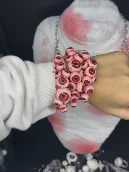 Crimson Choir of Eyes Bracelet