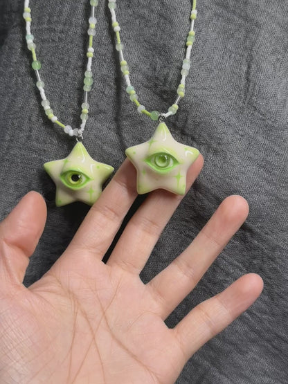 Lime Star Eye Necklace Collection