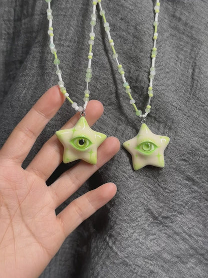 Lime Star Eye Necklace Collection