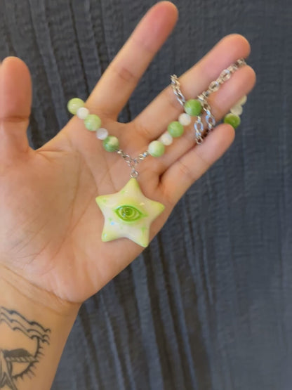 Lime Star Eye Necklace Collection