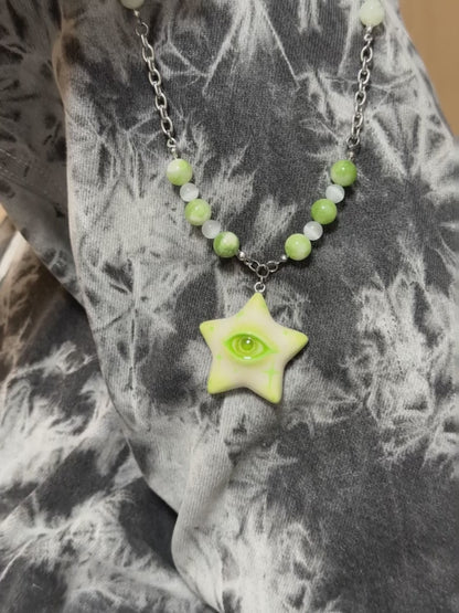 Lime Star Eye Necklace Collection