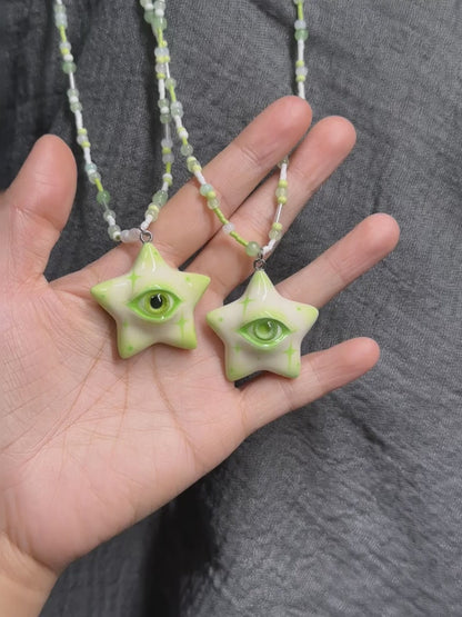 Lime Star Eye Necklace Collection