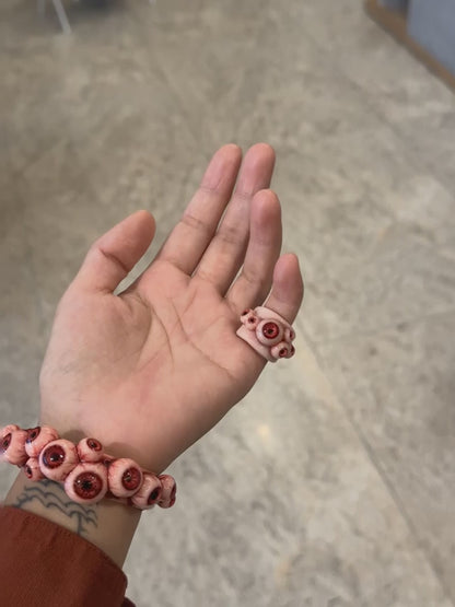 Crimson Choir of Eyes Bracelet