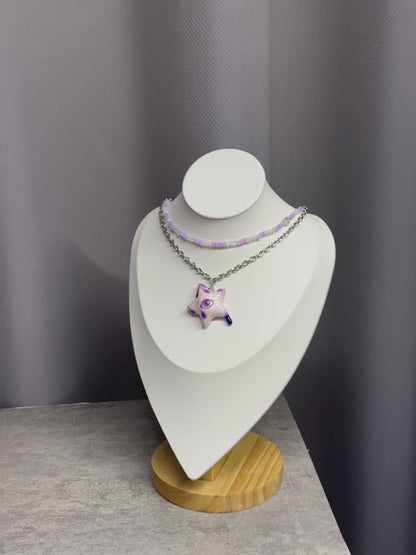 Violet Tipped Star Eye Necklace